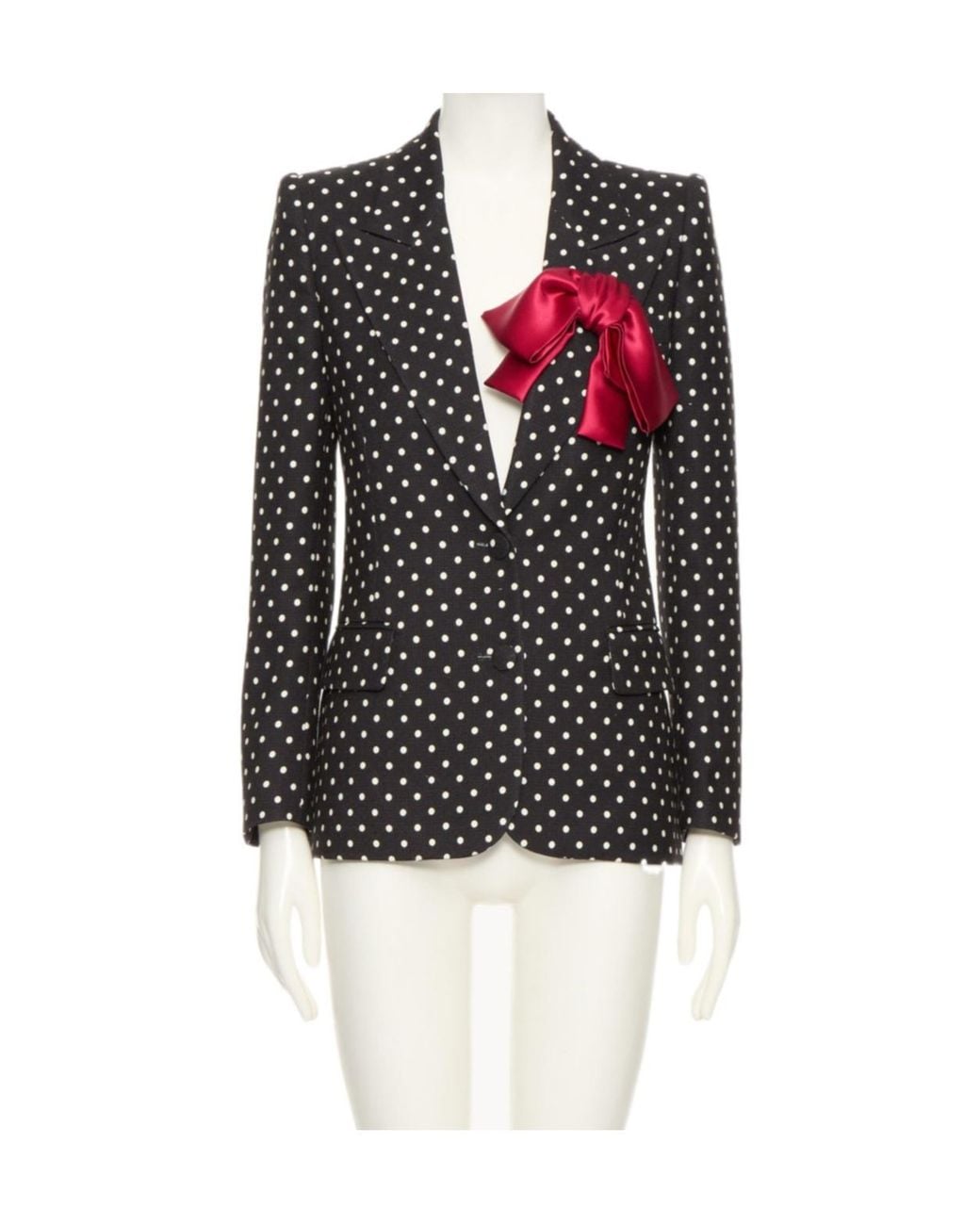Valentino Black Supergran Polka-Dot Printed Blazer