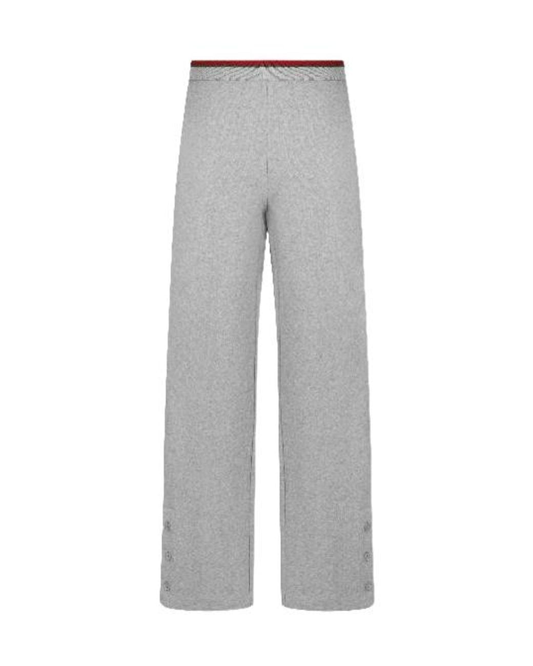 Gucci Gray Web Detailed Jersey Leisure Pants
