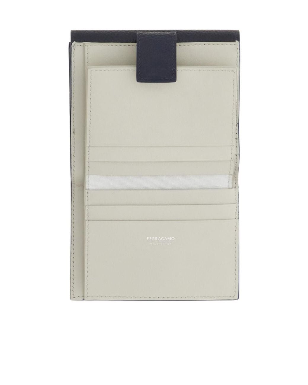Ferragamo Blue Gancini Compact Wallet