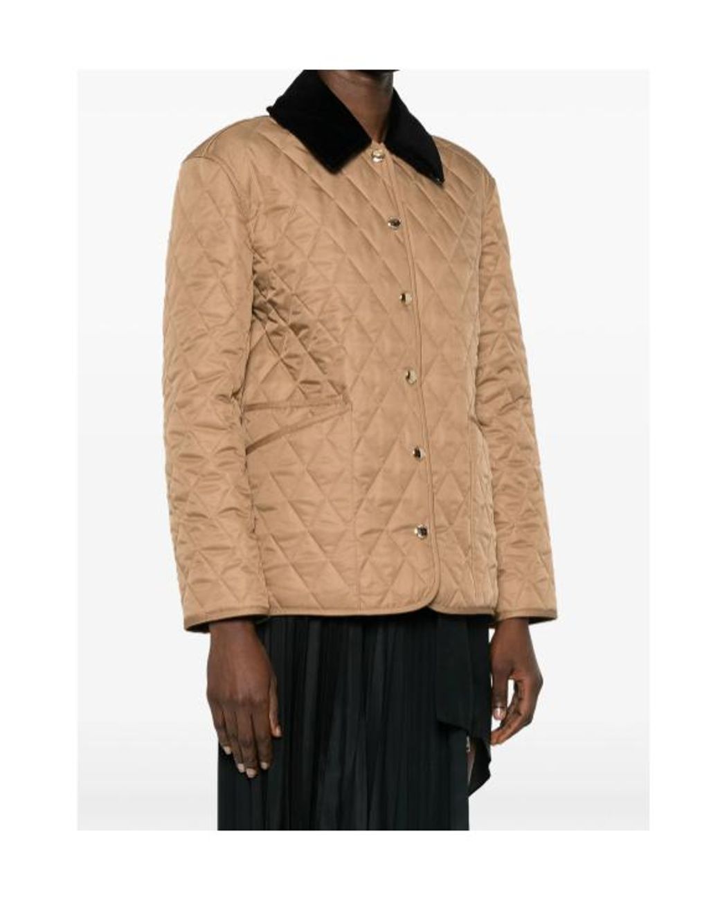 Burberry Natural Long Sleeved Quilted Jacket