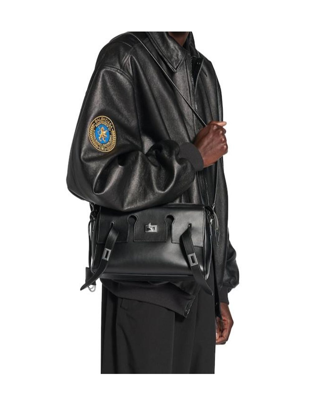 SALE!! Balenciaga BEL AIR ZIPPED MESSENGER◆8340322ABAW Men's Bel Air Zipped Messenger Bag Small in Black