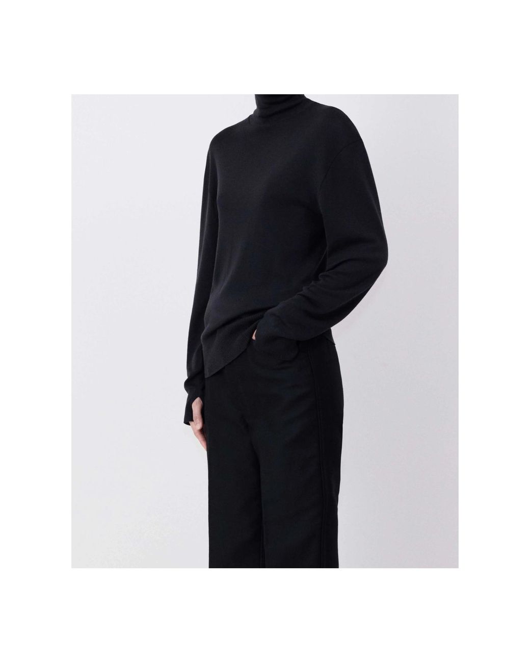 Lemaire Blue High-Neck Knitted Jumper