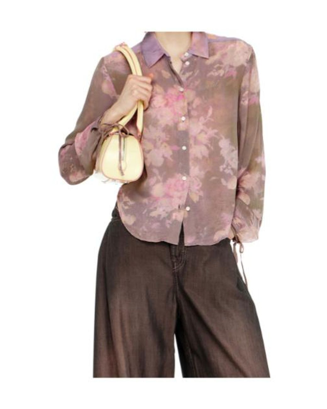 DIESEL Pink Clever Floral Sheer Shirt