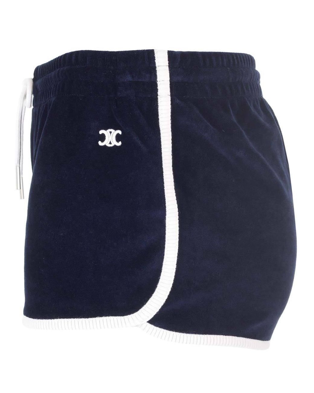 Céline Blue Triomphe Mini Shorts