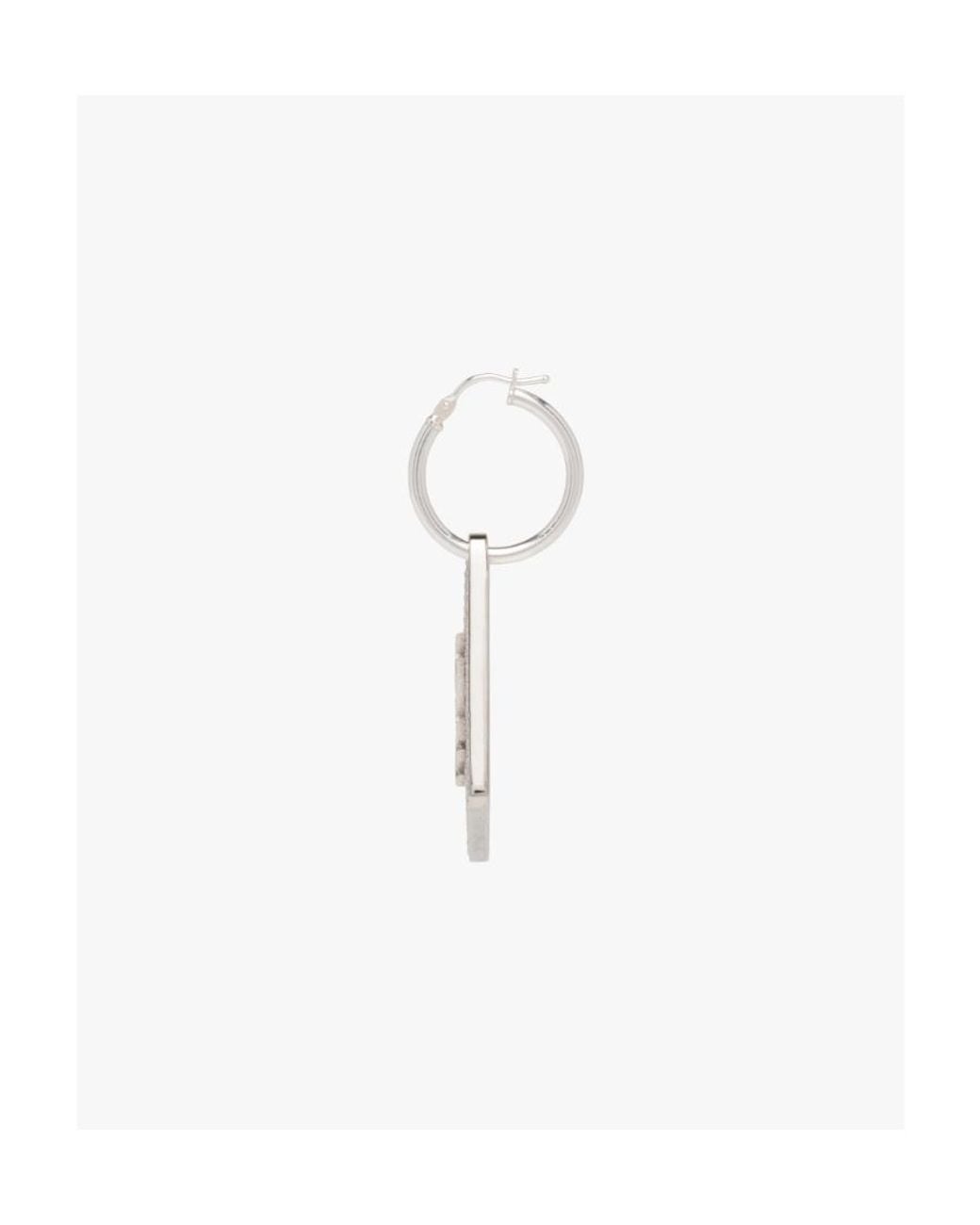 Prada White Crystal Logo Jewels Right Earring