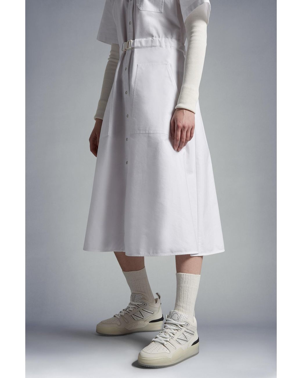 Moncler White Pivot High-Top Sneakers