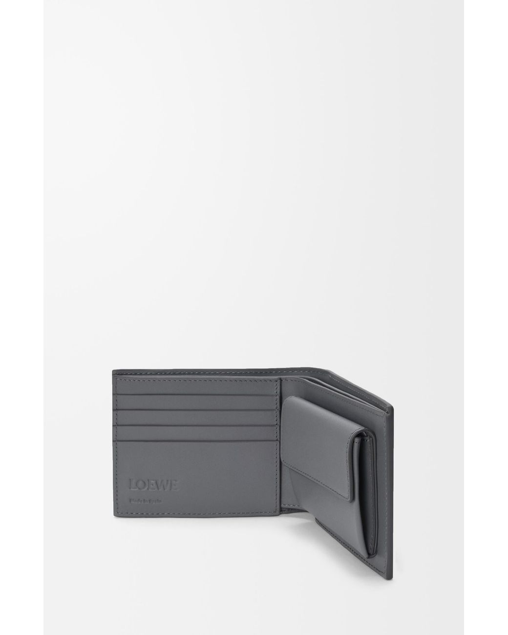 Loewe Gray Puzzle-Style Bi-Fold Coin Purse for men