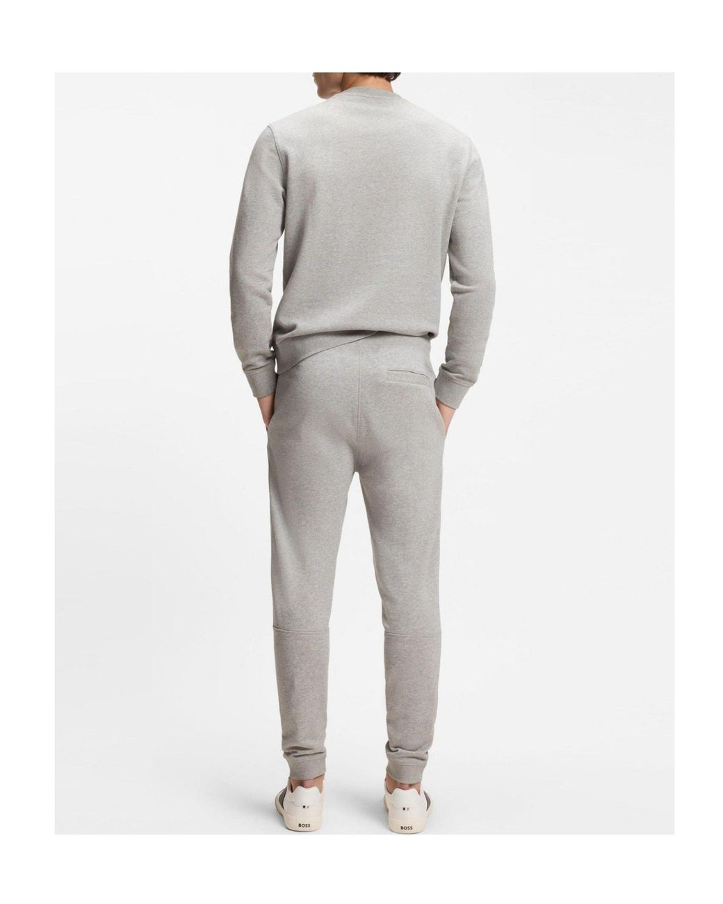 Boss Gray Drawstring Ankle Sweatpants for men