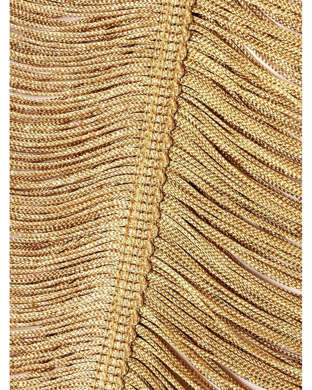 Tom Ford Natural Fringed Open-Knit Midi Skirt