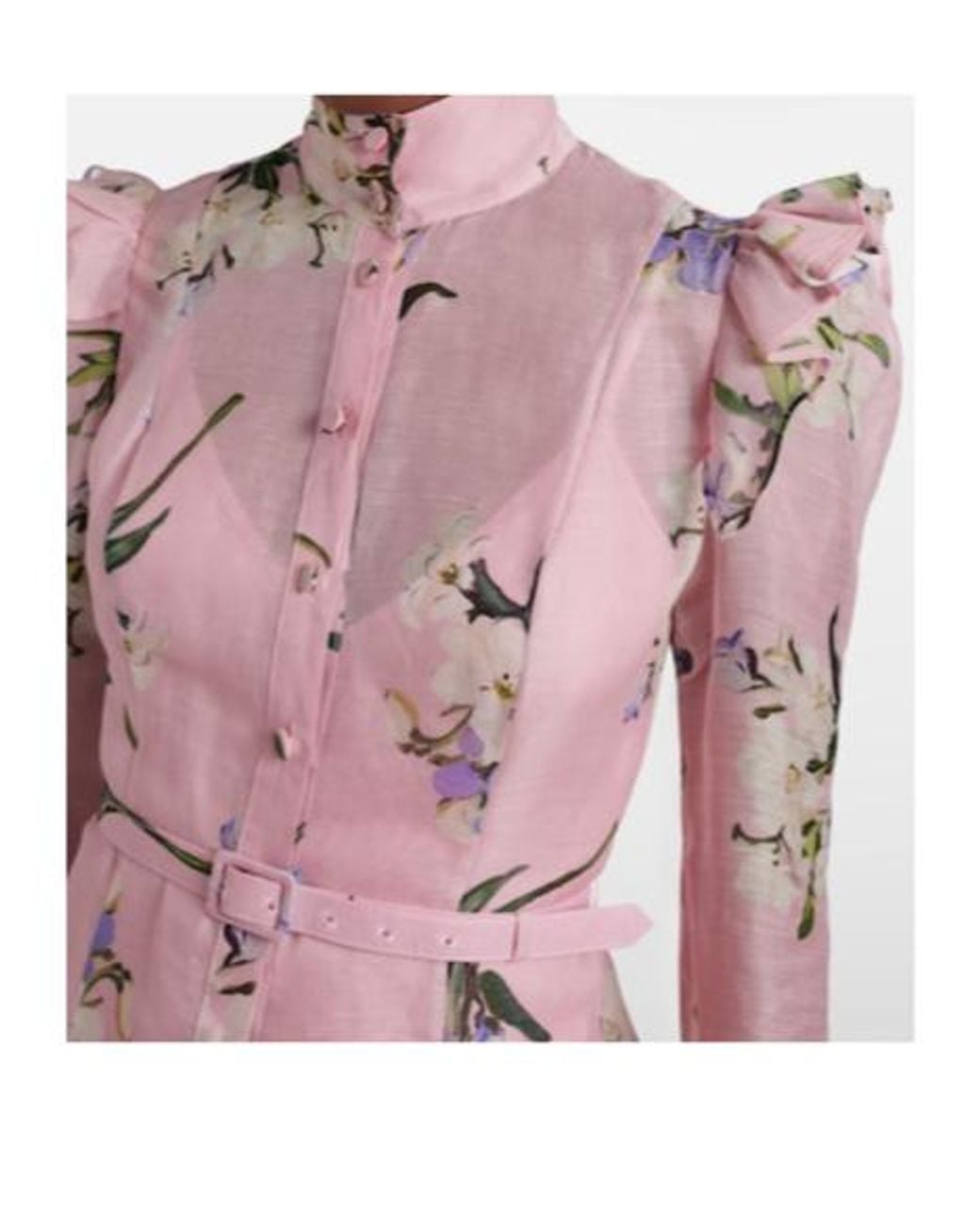 Leo Pink Katrina Floral Linen And Silk Midi Dress