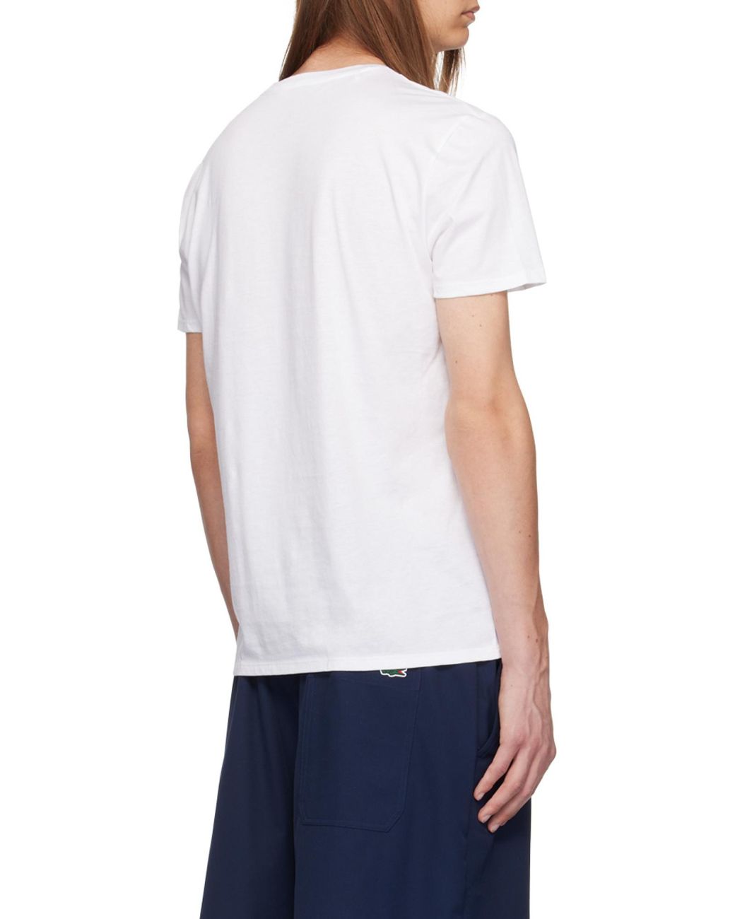 Lacoste White Logo Crew Neck T-Shirt for men