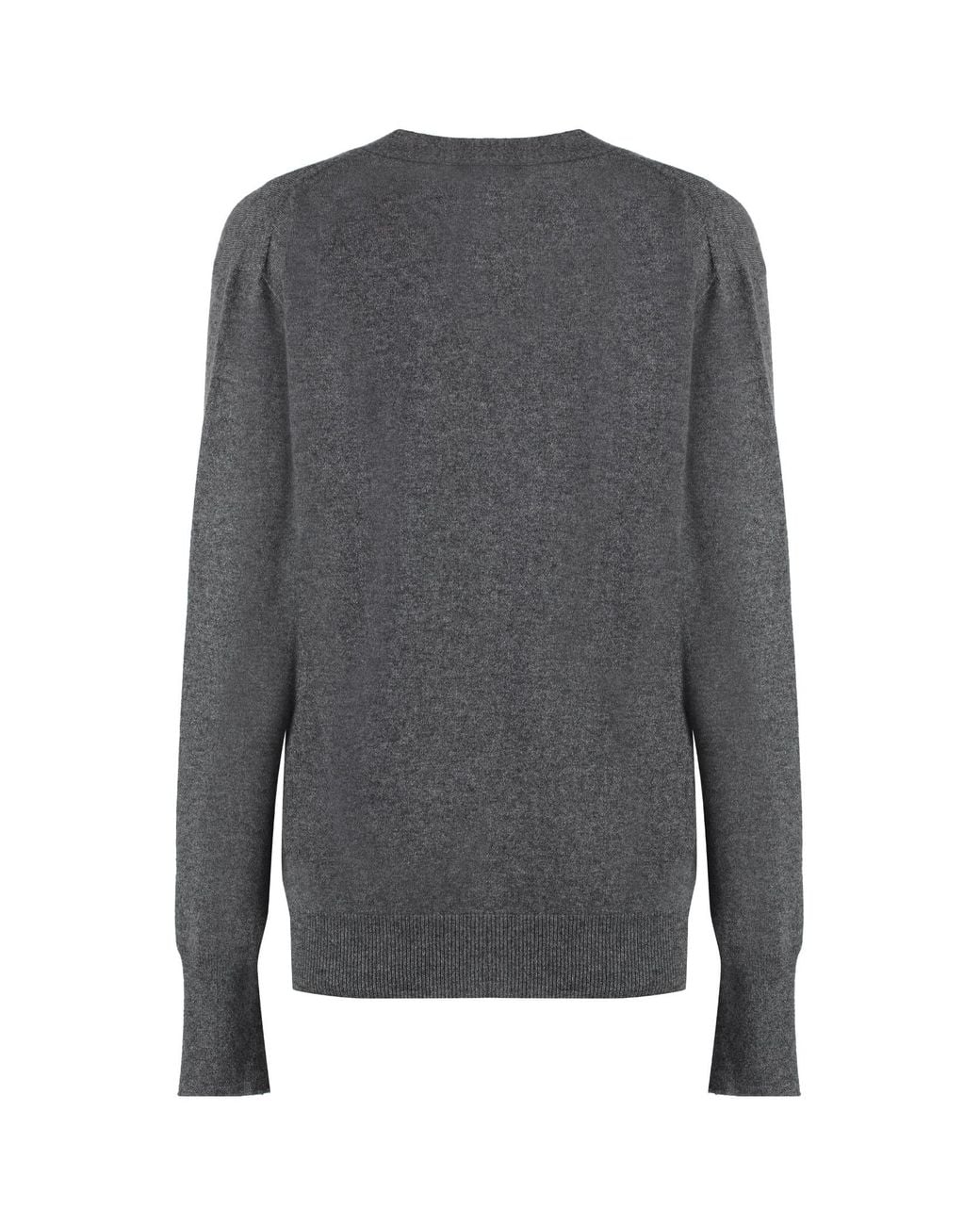Jil Sander Gray V-Neck Knitted Cardigan