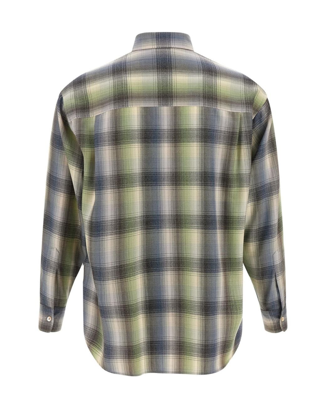 Auralee Gray Checked Long Sleeved Shirt for men