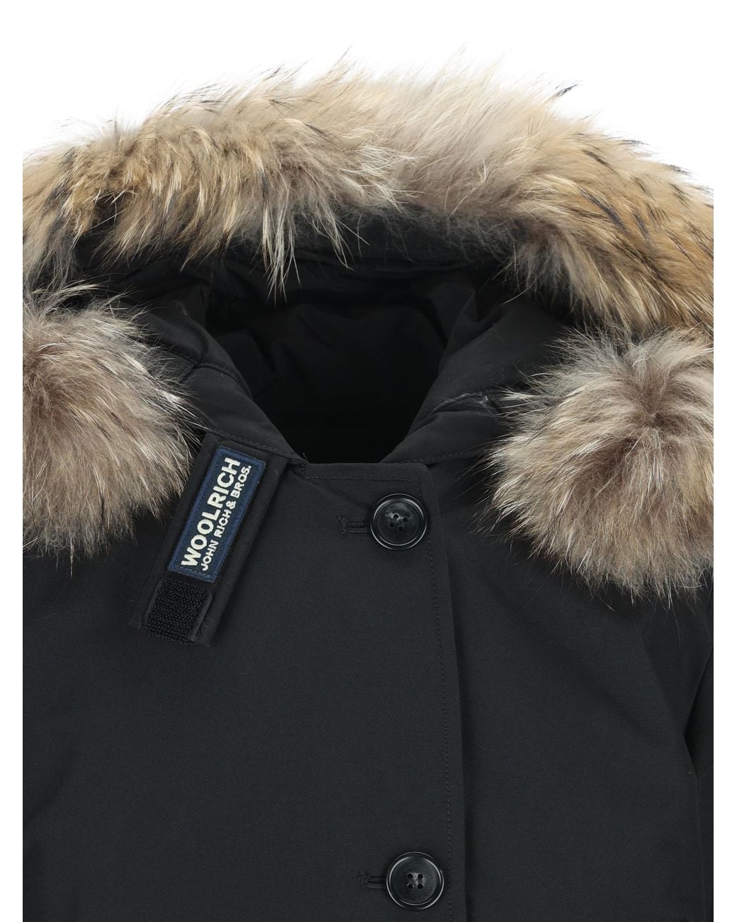 Woolrich Black Arctic Hooded Parka Coat