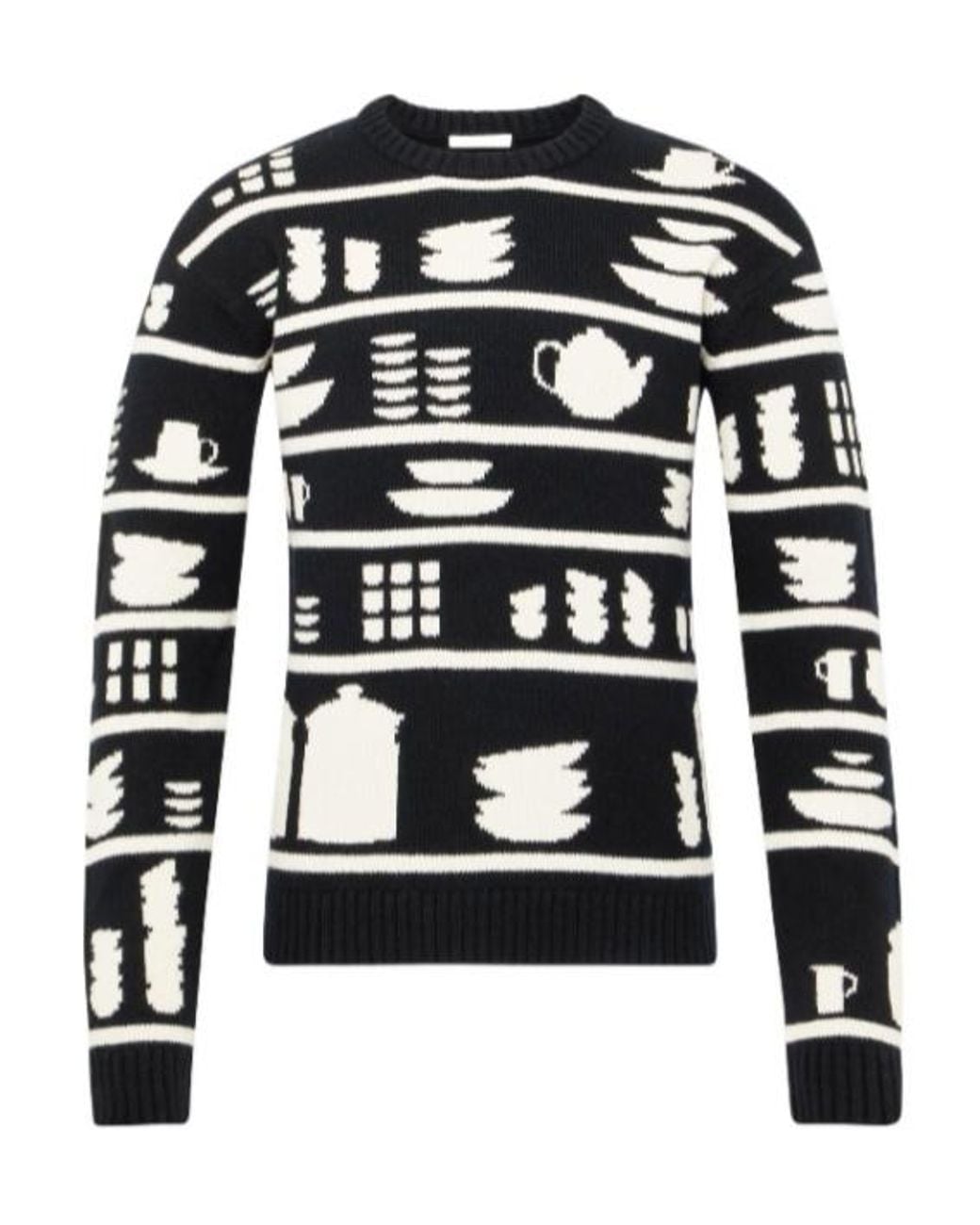 J.W. Anderson Black Jw Anderson All-Over Patterned Crewneck Jumper