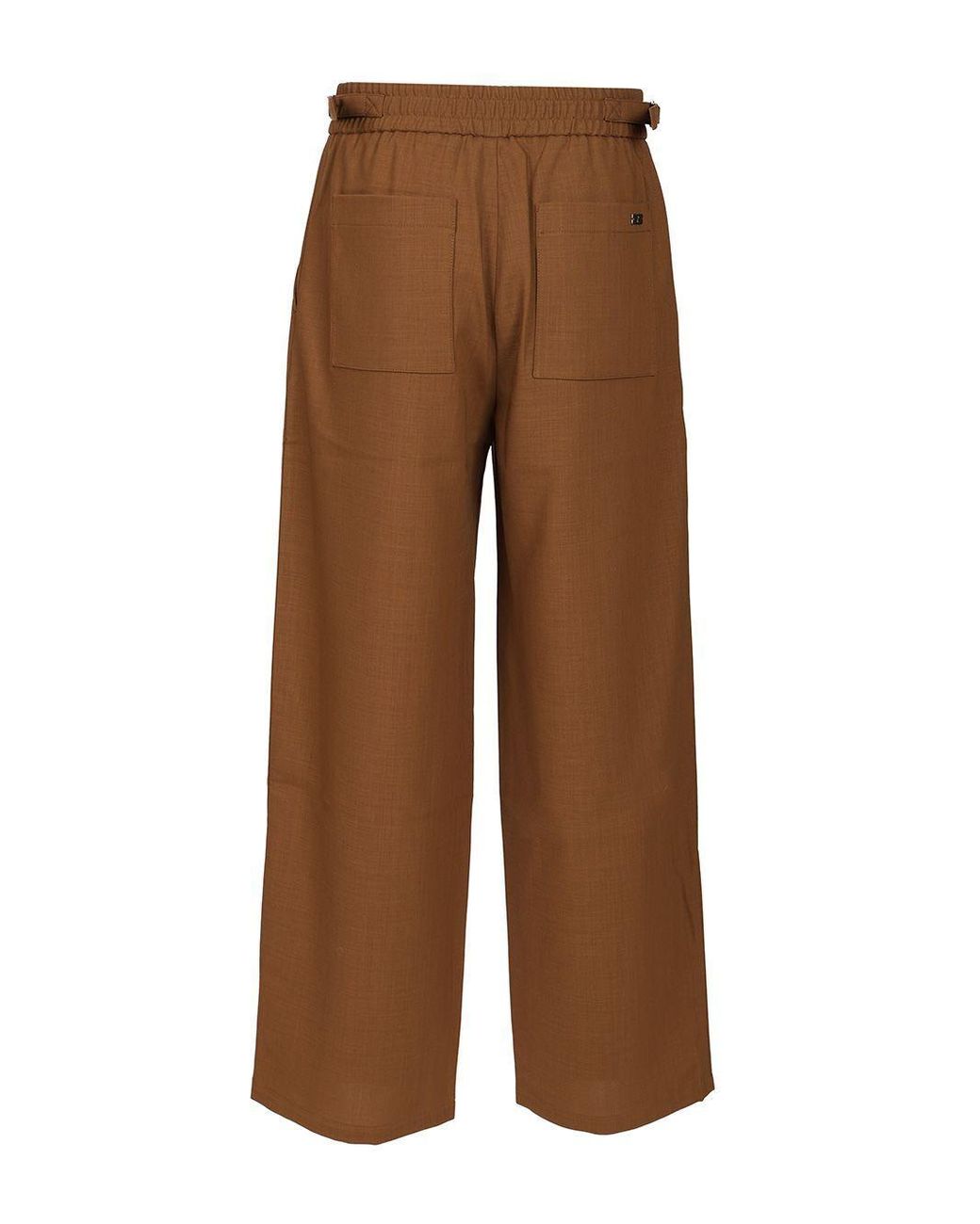 AMI Brown Elastic-Waist Trousers for men