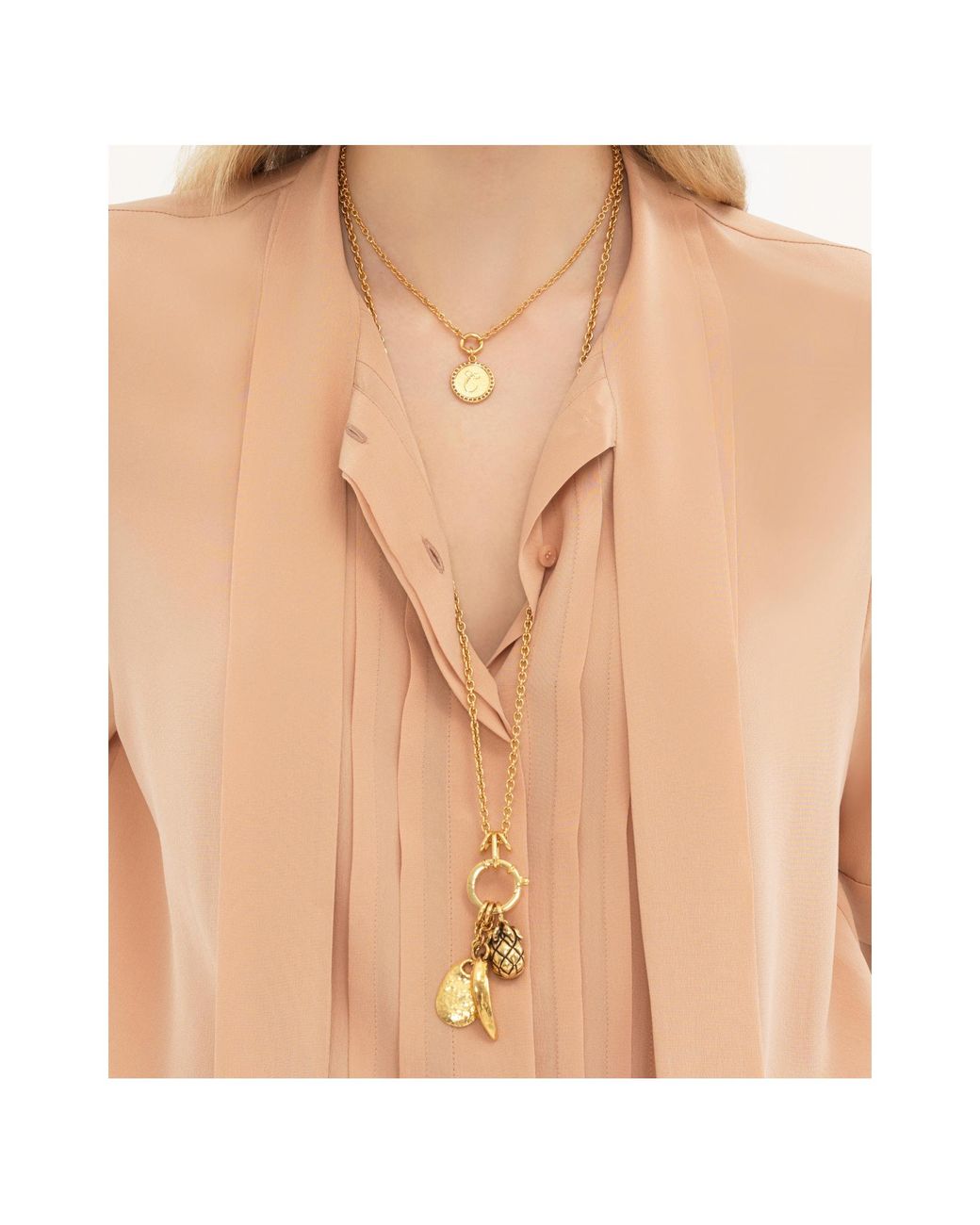 Chloé Natural Chloé Tied-Neck Puff Sleeved Blouse