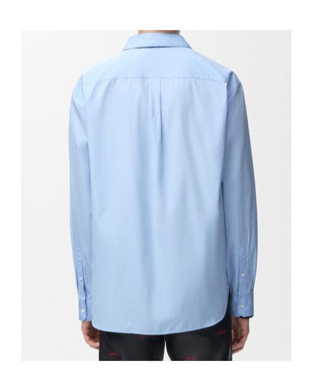 Loewe Blue Contrast-Placket Long-Sleeve Shirt for men