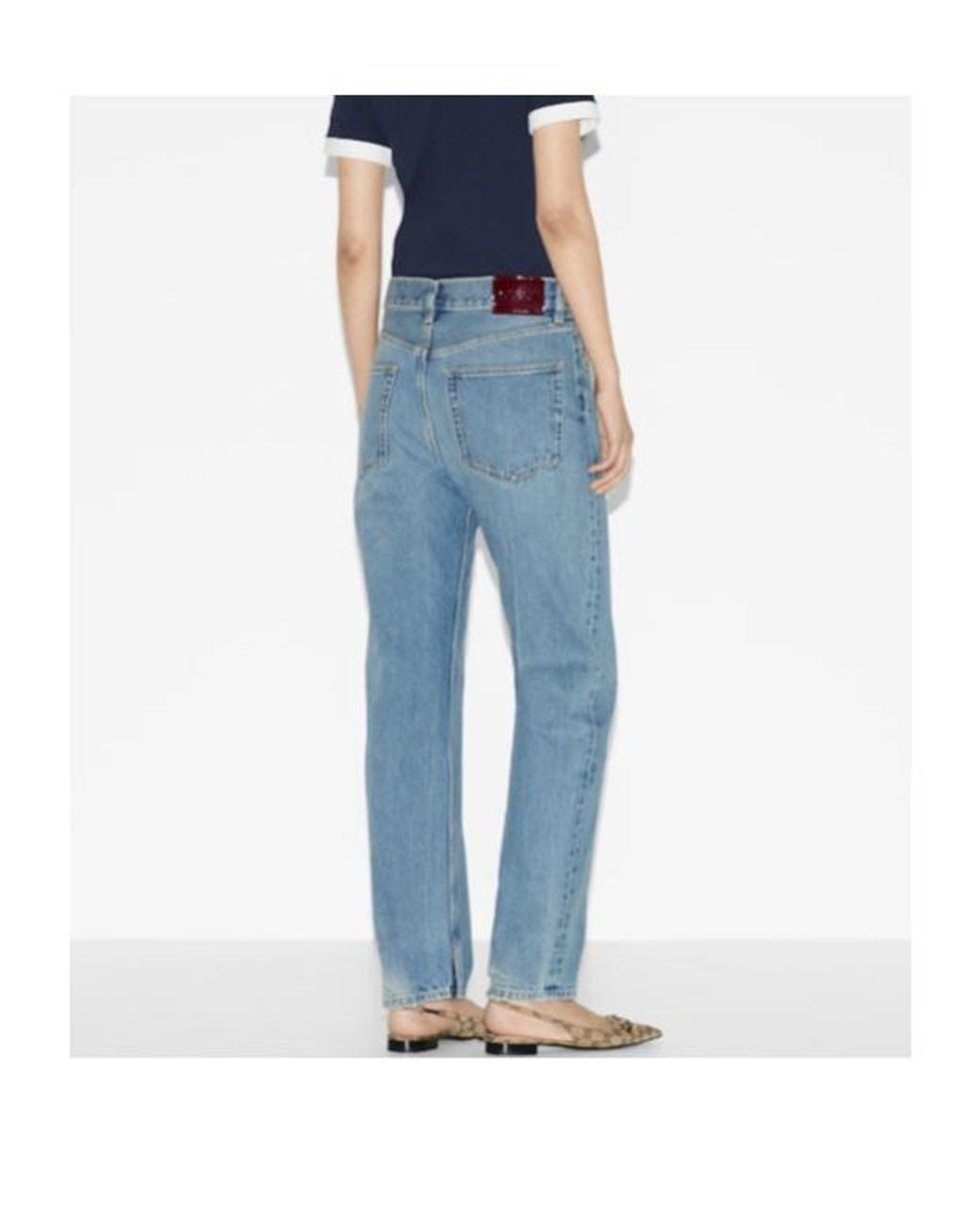 Gucci Blue Logo-Patch Jeans