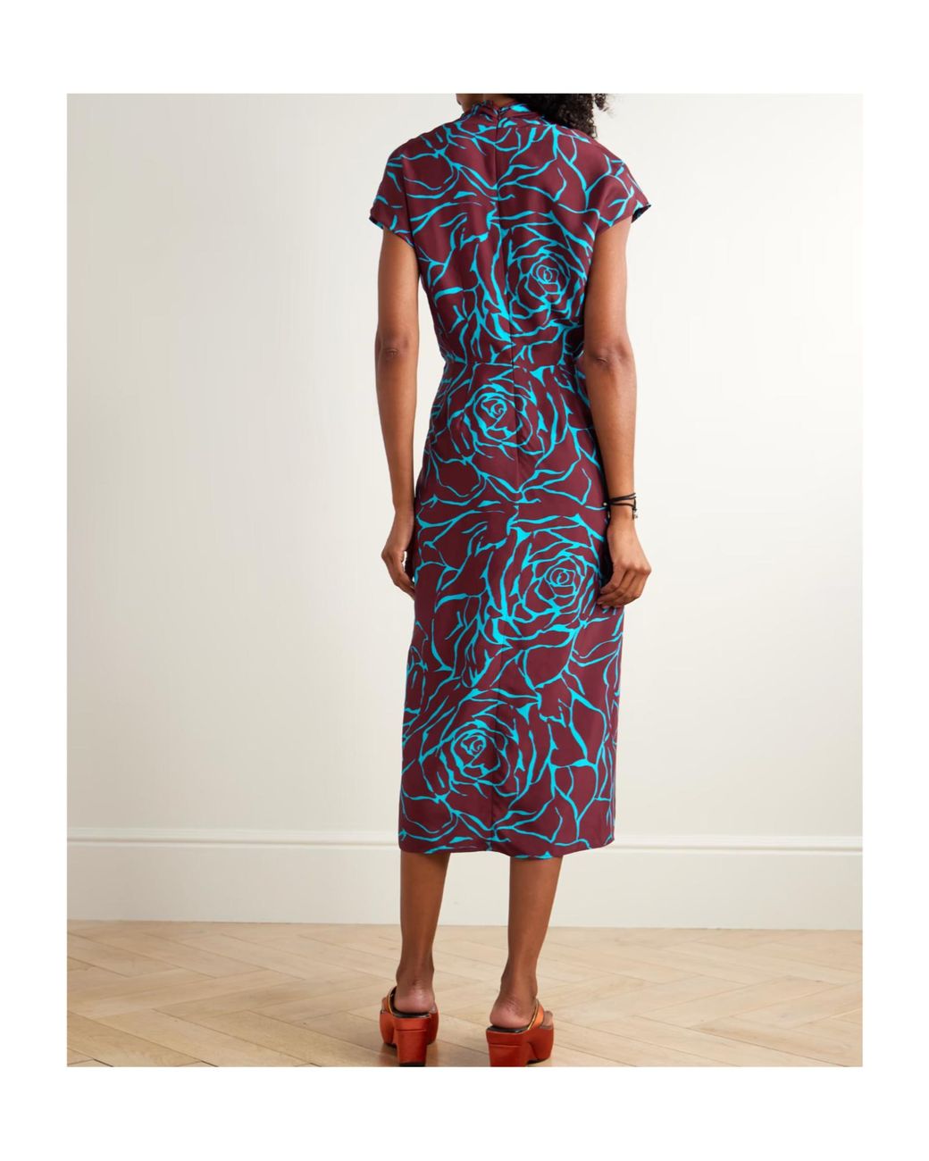 Dries Van Noten Purple Wrap-Style Printed Midi Dress