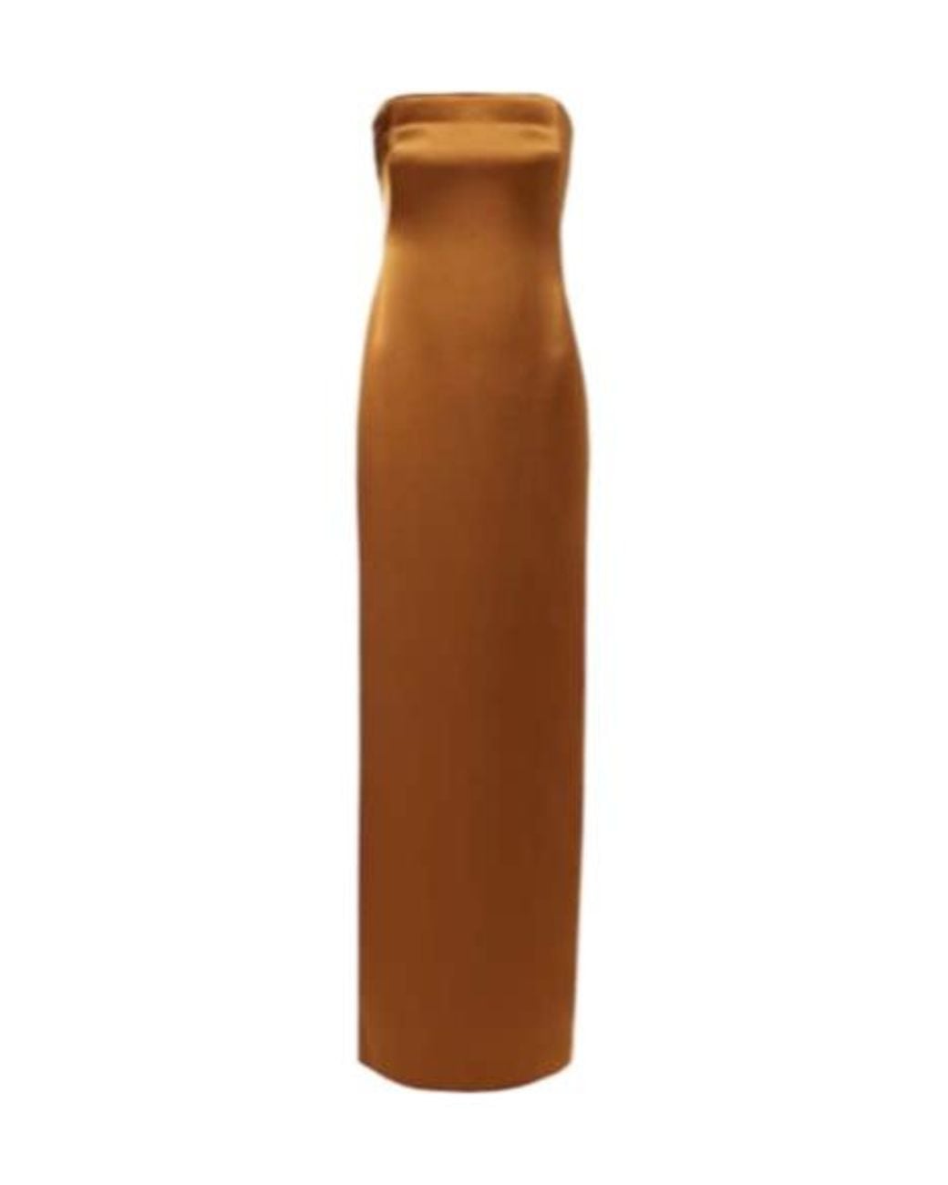 Galvan Brown Satin Bustier Gown