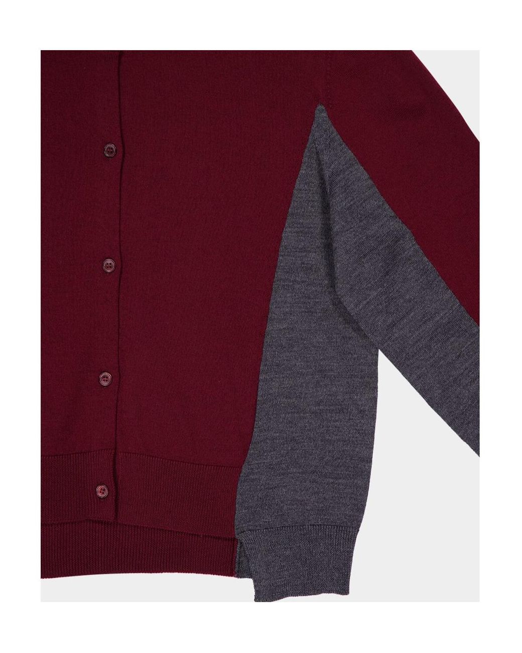 Stella McCartney Red Colour-Block Wool Cardigan