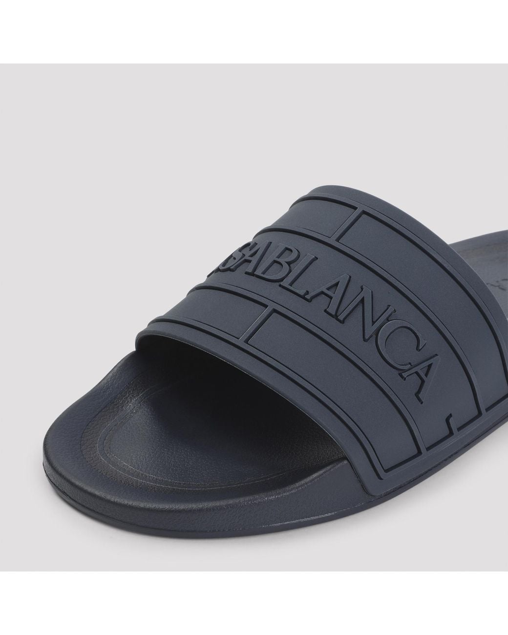 Casablanca Blue Logo-Embossed Sliders for men
