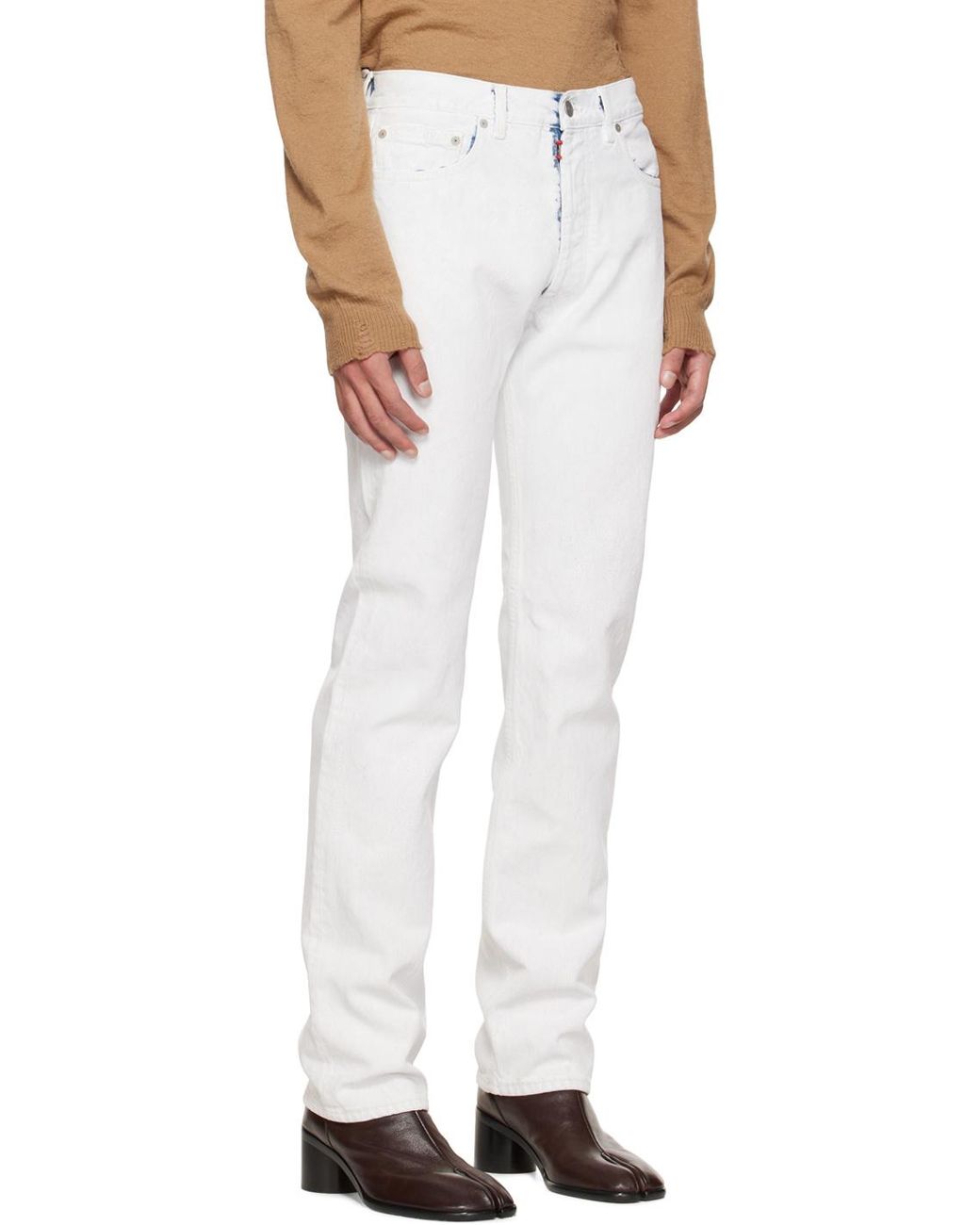 Maison Margiela White Bianchetto Straight-Leg Jeans for men