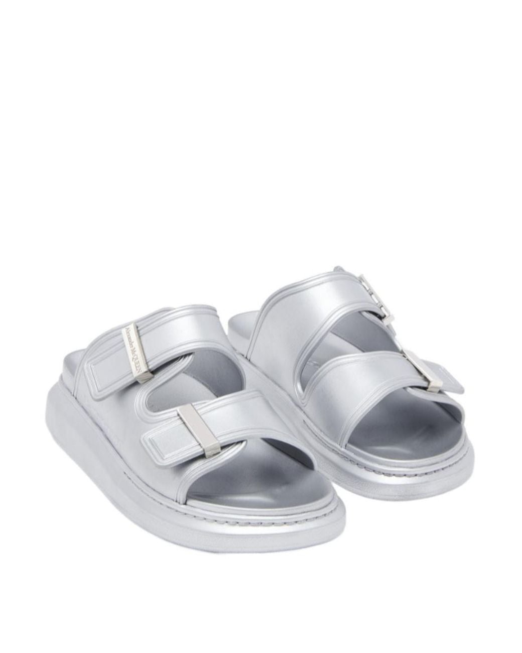 McQueen White Hybrid Double-Band Slides