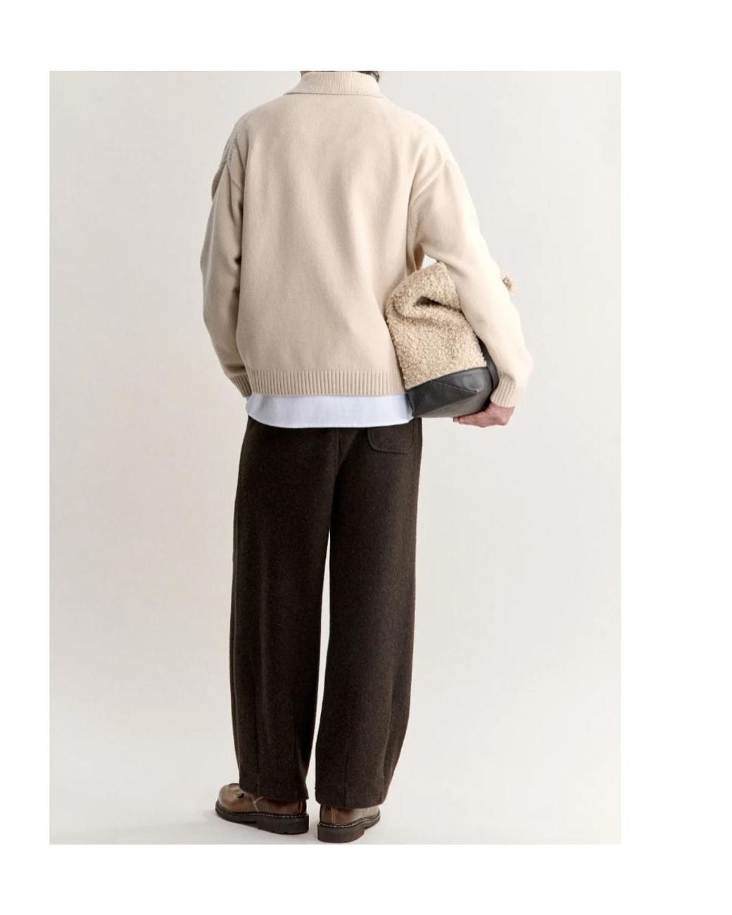 Maison Kitsuné Natural Maison Kitsuné Fox Head Intarsia Polo Jumper for men