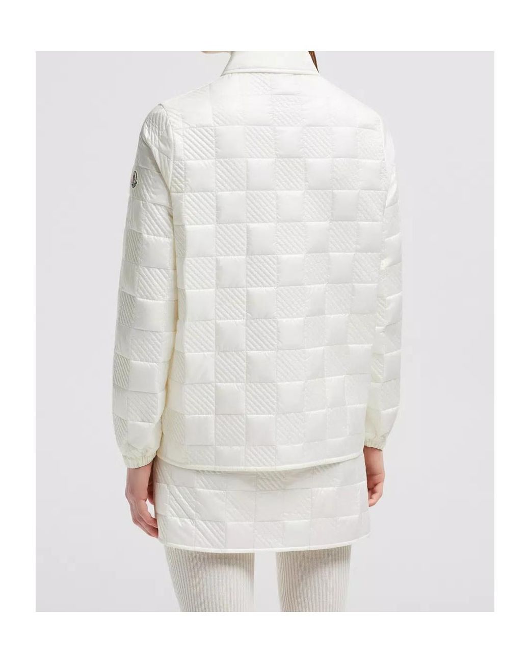 Moncler White Zip-Up Padded Jacket