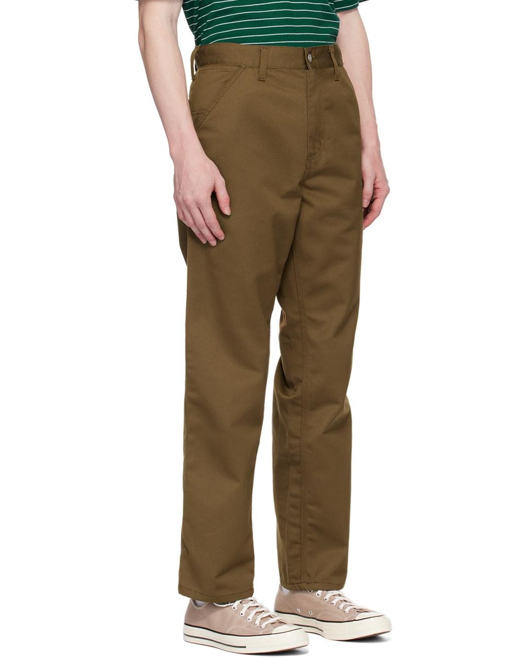 Carhartt Green Belt-Loop Casual Pants for men