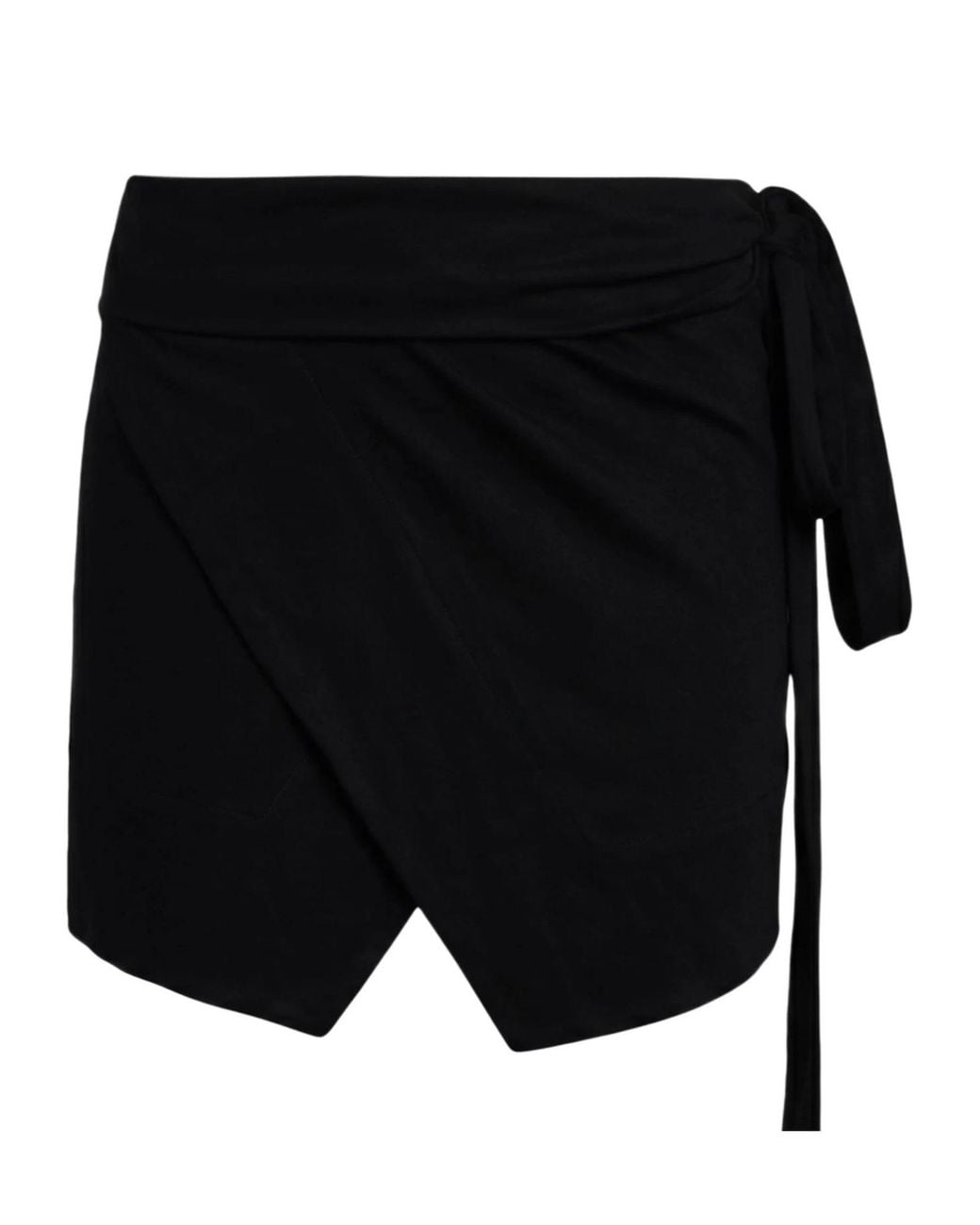 Isabel Marant Black Solid-Colored Irregular Wrap Skirt