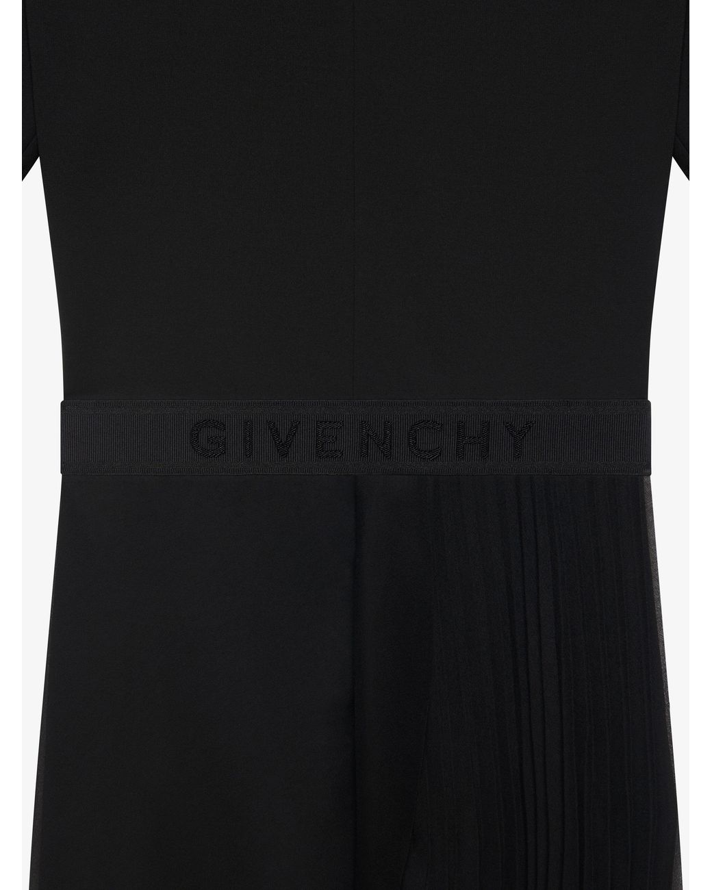 Givenchy Black Asymmetrical Short-Sleeved Dress