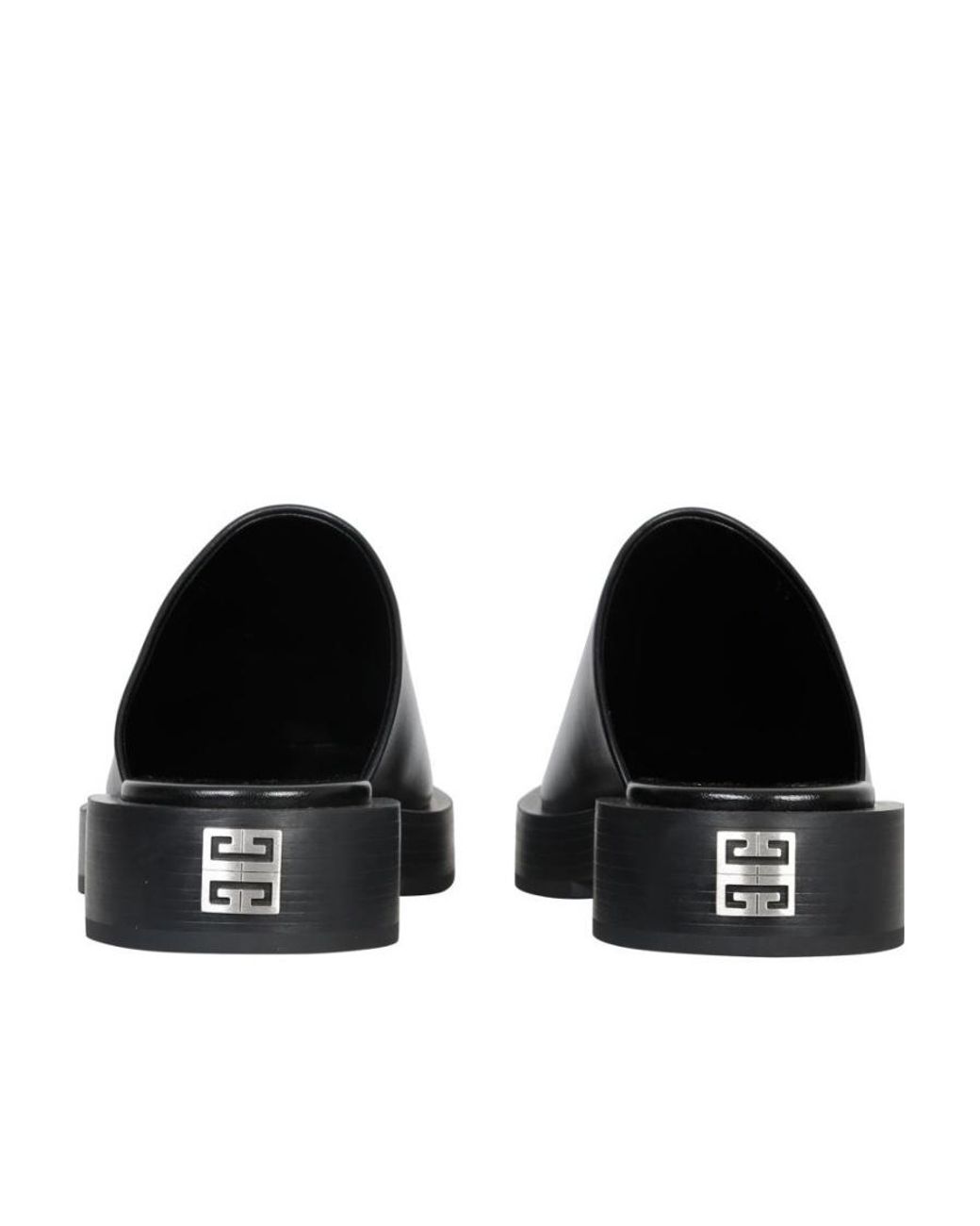 Givenchy Black 4G Plaque Square-Toe Mules