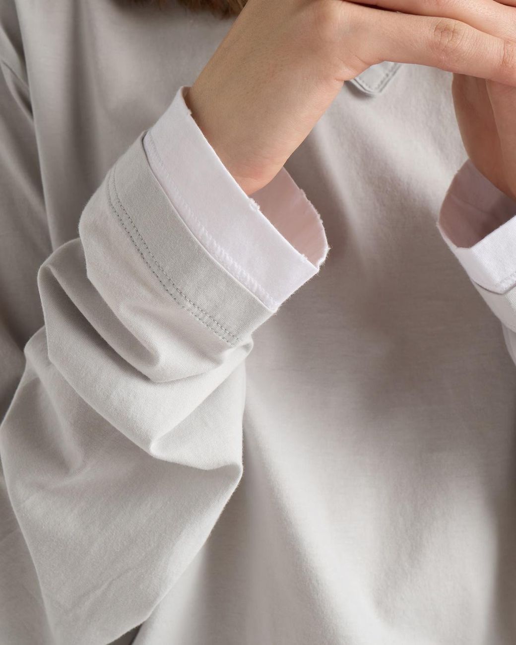 Prada White Girocollo Cropped Long-Sleeve T-Shirt