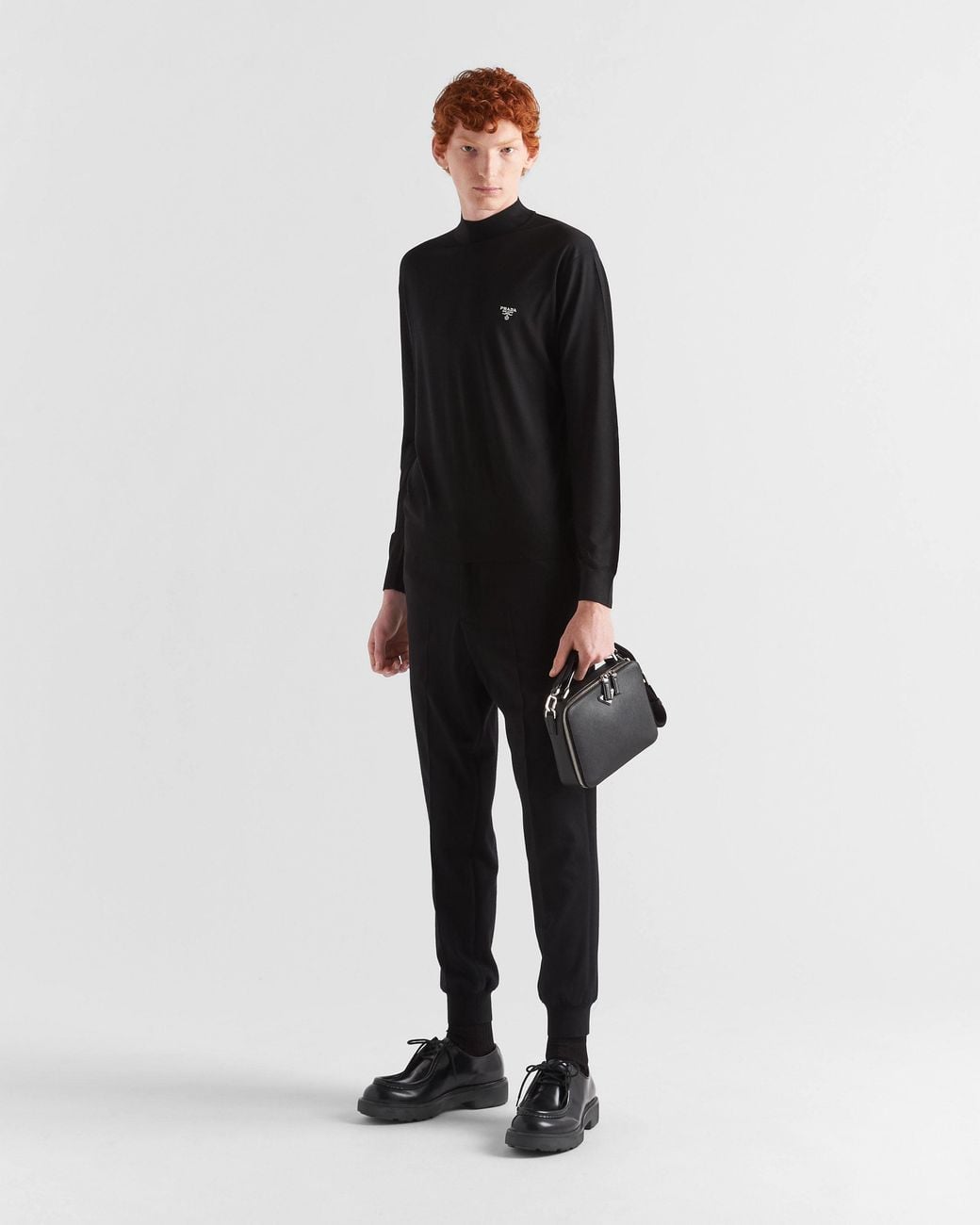 Prada Blue Superfine Wool Turtleneck Sweater for men