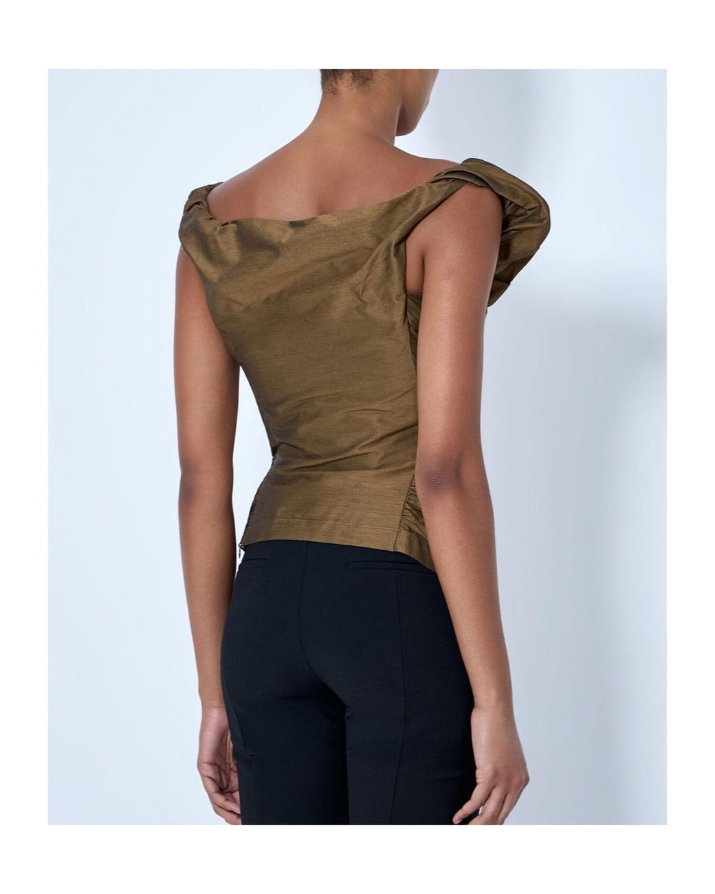 Vivienne Westwood Brown Ginnie Ruched Off-Shoulder Top