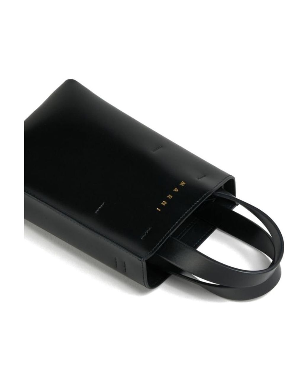 Marni Black Logo Printed Top Handle Bag
