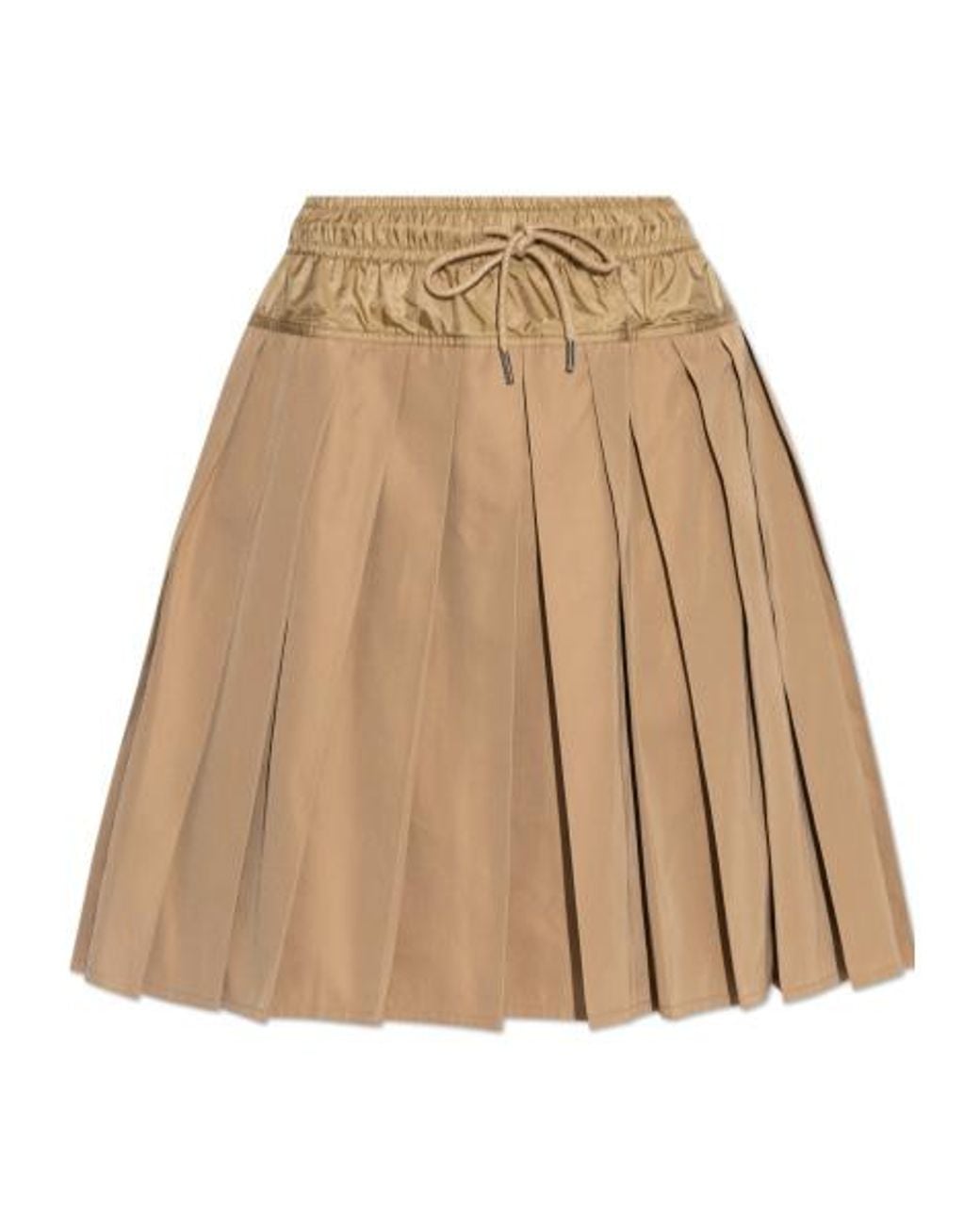 Moncler Natural Drawstring Pleated Skirt