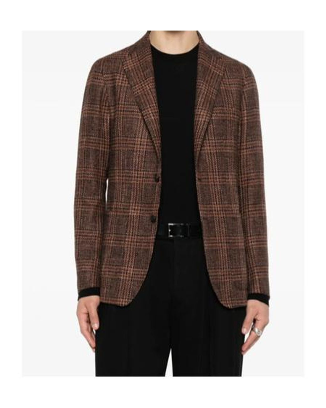 Tagliatore Brown Single-Breasted Casual Jacket for men
