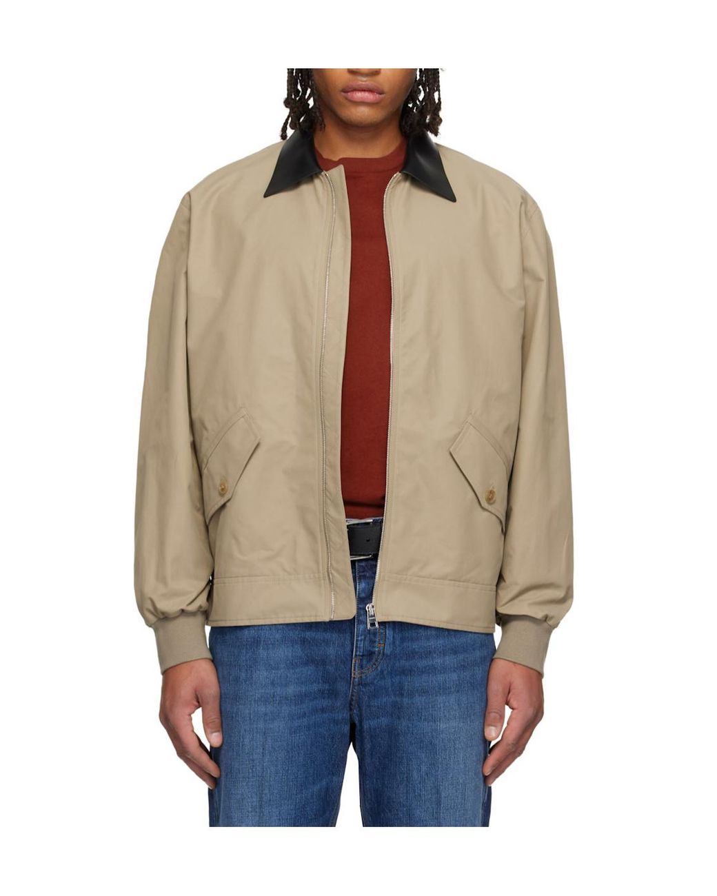 Givenchy Gray Collared Zip-Up Jacket for men