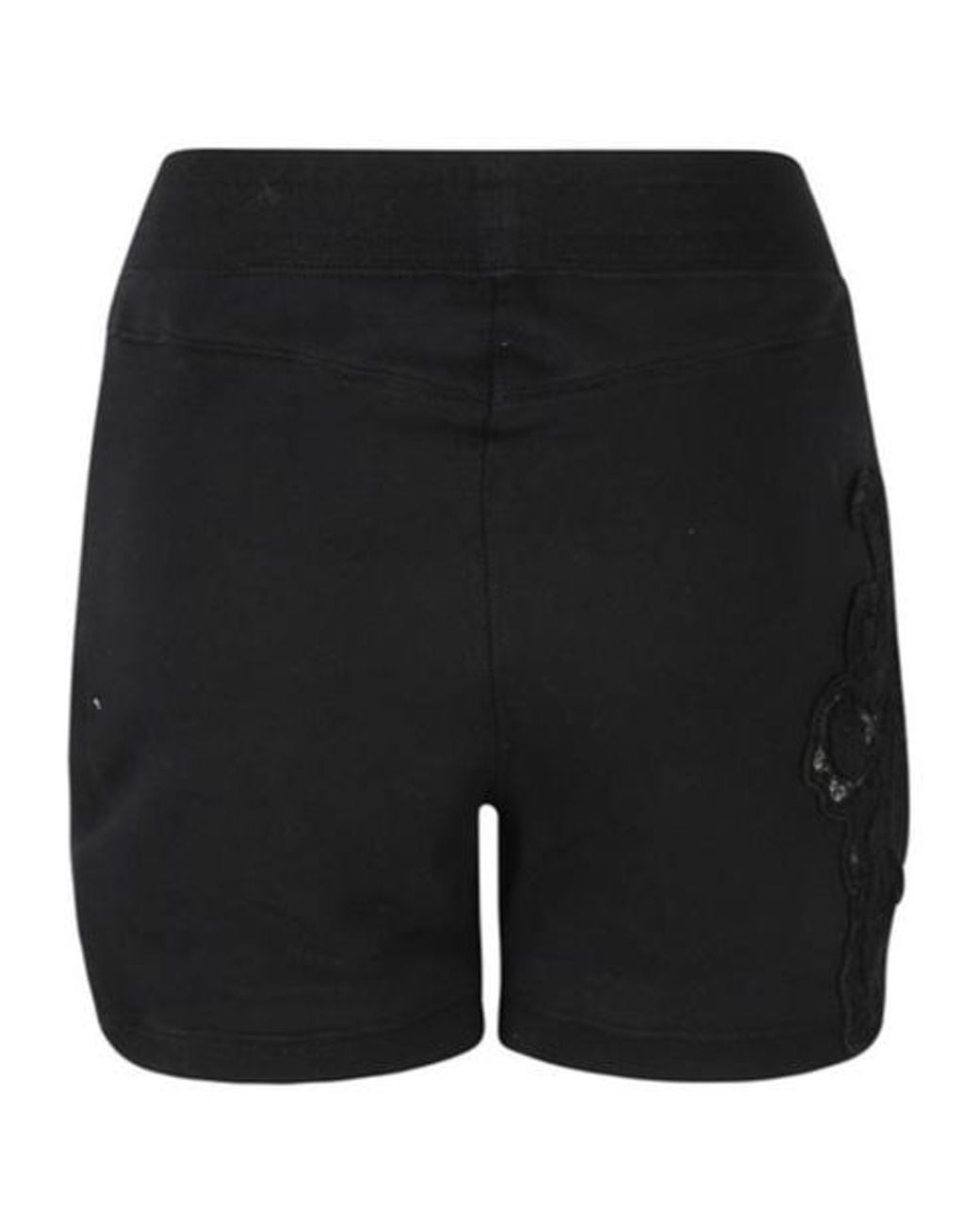 Ermanno Scervino Black High-Waist Elasticated Waistband Laced Shorts