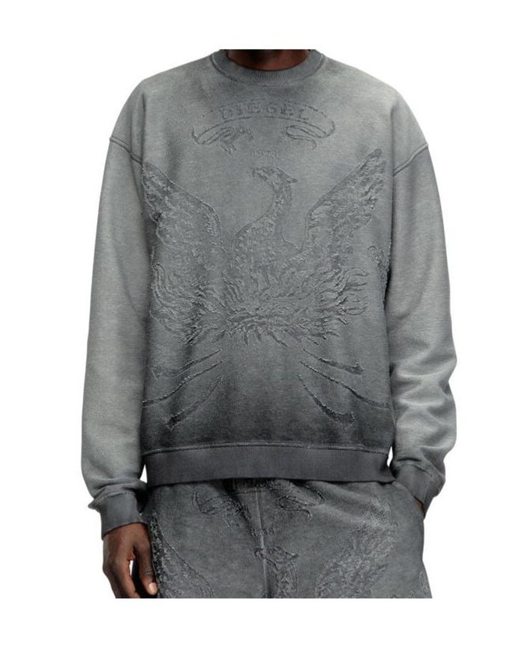 DIESEL Gray S-Aron Crewneck Sweatshirt for men