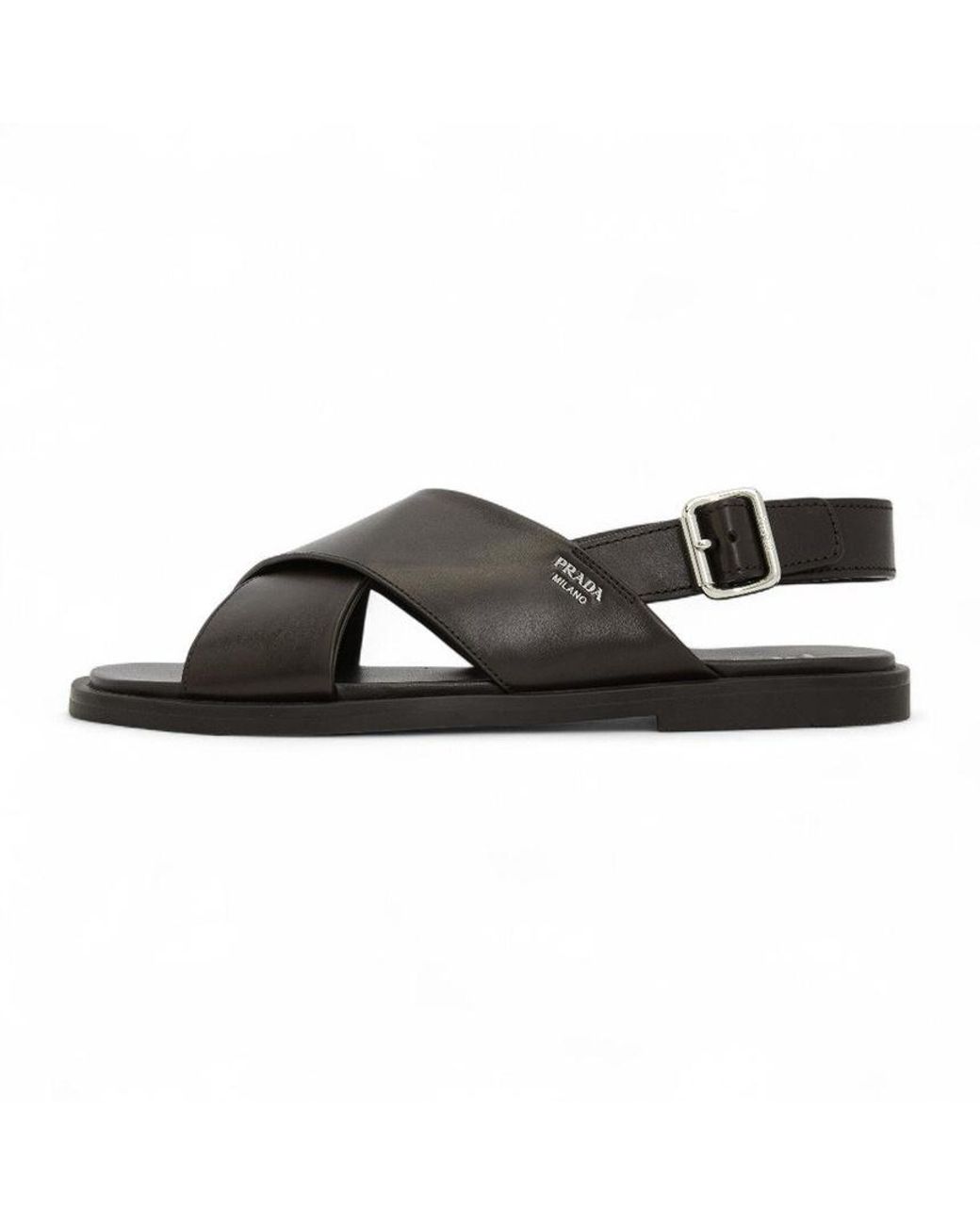 Prada Brown Open-Toe Sandals for men