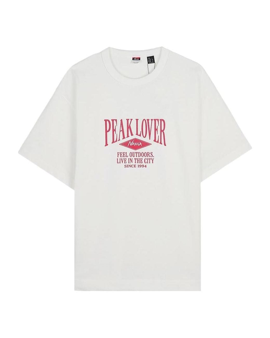 NANGA White Peak Crew Neck T-Shirt for men