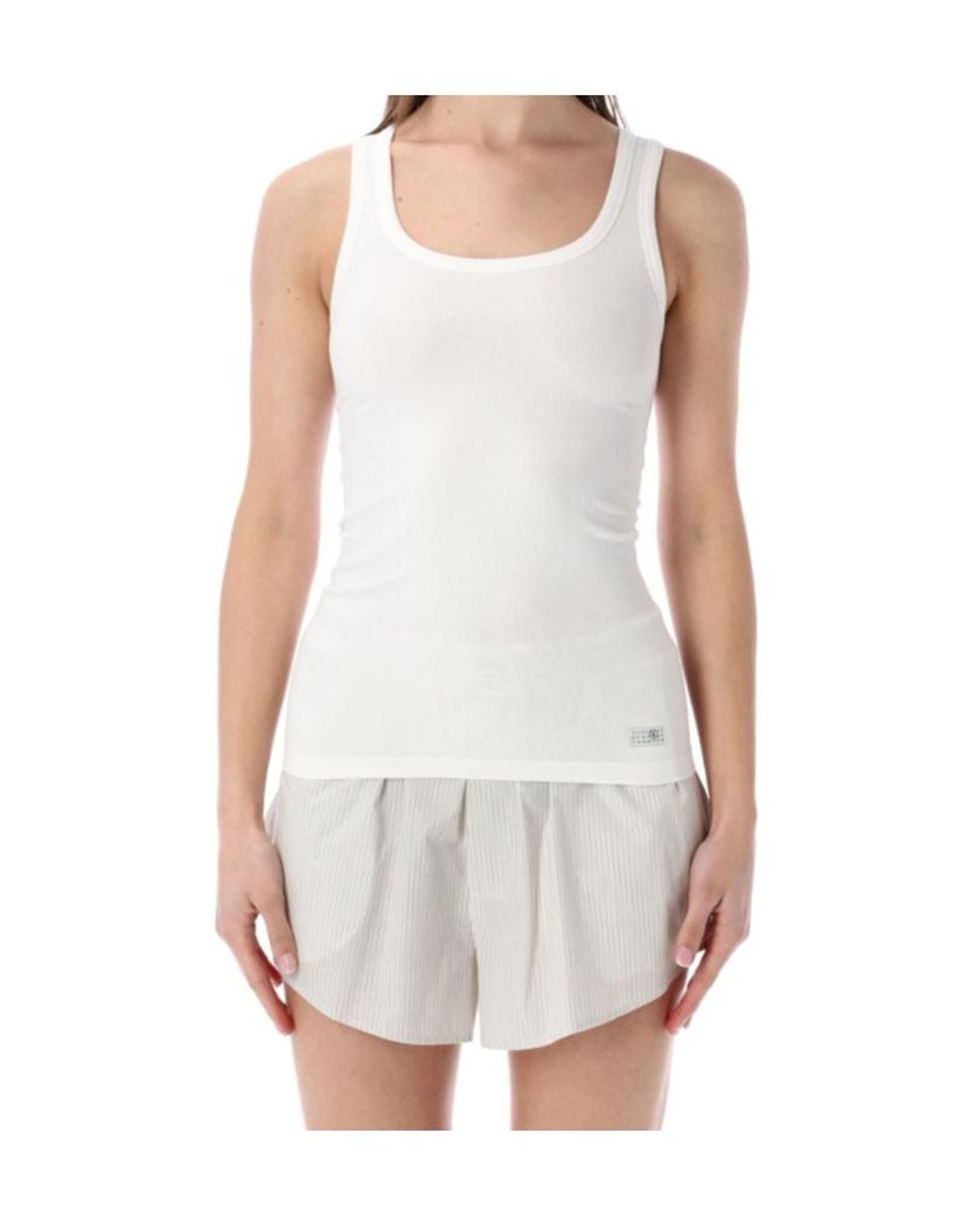 MM6 by Maison Margiela White Sleeveless Vest