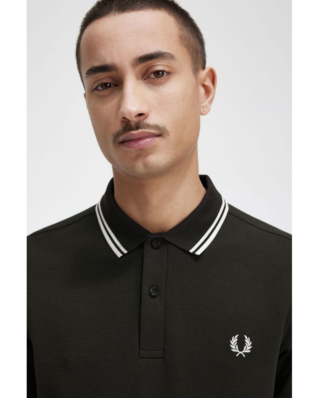Fred Perry Black M3600 Twin Tipped Polo Shirt for men
