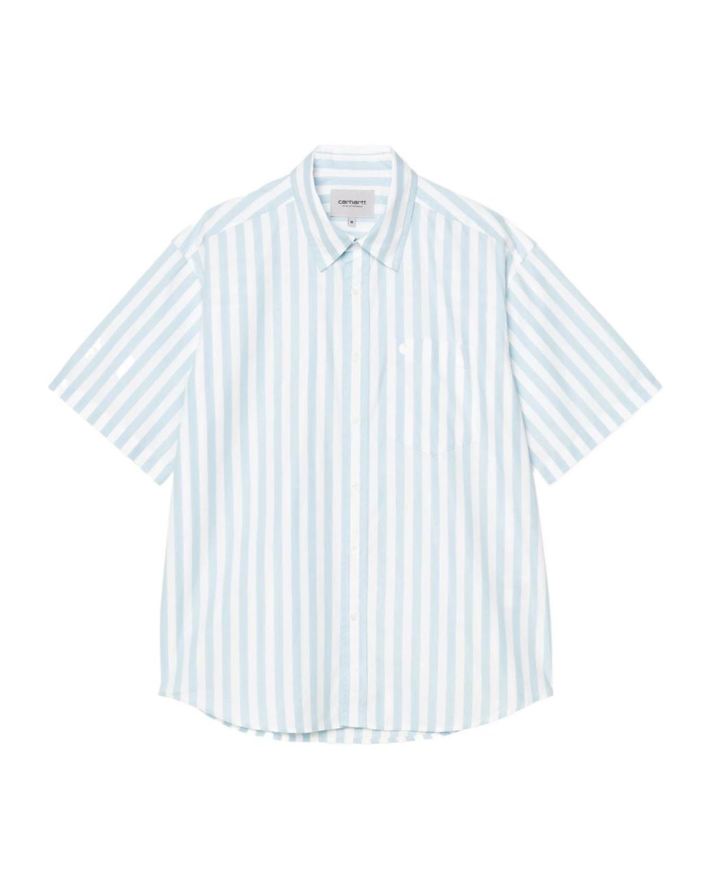 Carhartt Blue S/S Royce Striped Pocket Shirt for men