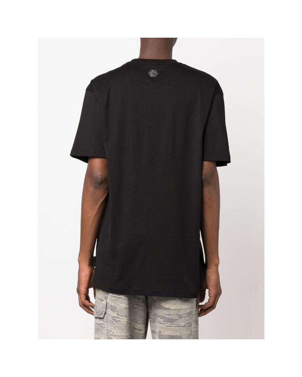 Philipp Plein Black Skull Print Short-Sleeve T-Shirt for men